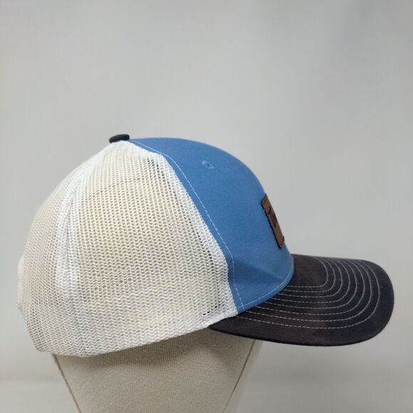 Three Pines Snapback Mesh Back Trucker Hat Multi One Size Leather Patch - Picture 4 of 9